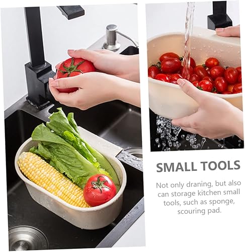 Miniatura 4 de BESTonZON Cesta colgante para fregadero de cocina, filtro de esponja de plástico, cesta de colador de colador, cesta de fregadero de cocina, soporte