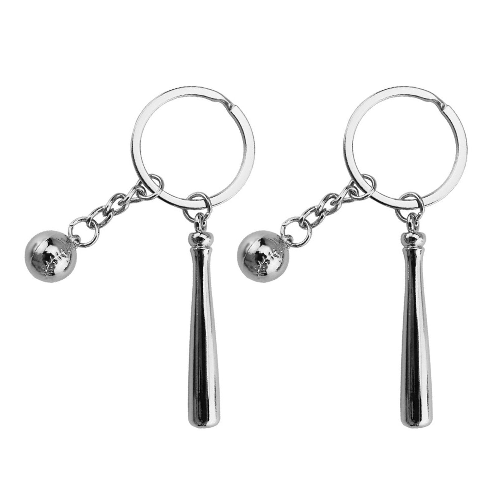 WUFGWBD 2 Pieces Baseball Keychains, Creative Keychains, Sports Style Keychains, Metal Keychains, Gift Keychains
