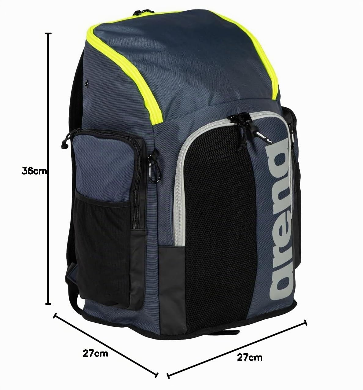 ARENA Unisex-Adult Spiky III Backpack 45 Rucksack, Navy-NEON_Yellow, NS Swim Brillenetui, Brillenetui Hardcase, Brillenetui Hartschale, Schwarz