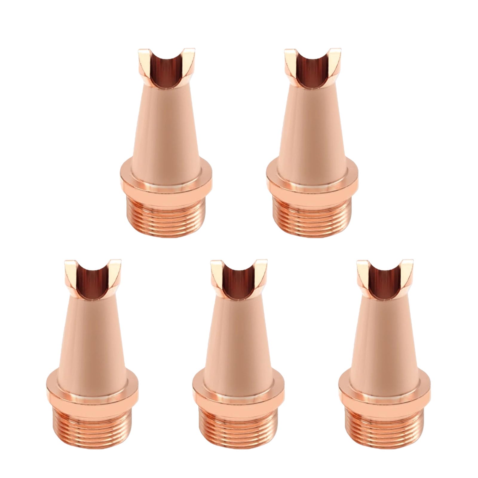 Piceioep A 5Pcs Easy Maintenance Welding Head Nozzle Copper Handheld Thread Cutting Nozzle For Handheld Welding Machine Multifunctional