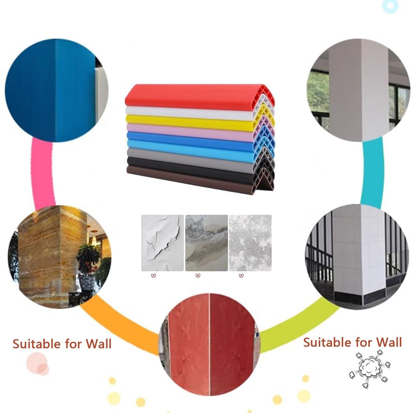 Protectores de Esquina de Pvc para Paredes, Protectores de Borde de Parachoques Auto-Adhesivos para Papel de Pared de Azulejos de Cerámica, Tiras de Borde de Armario, Pelar y Pegar 1 1.2 1.5m Largo (