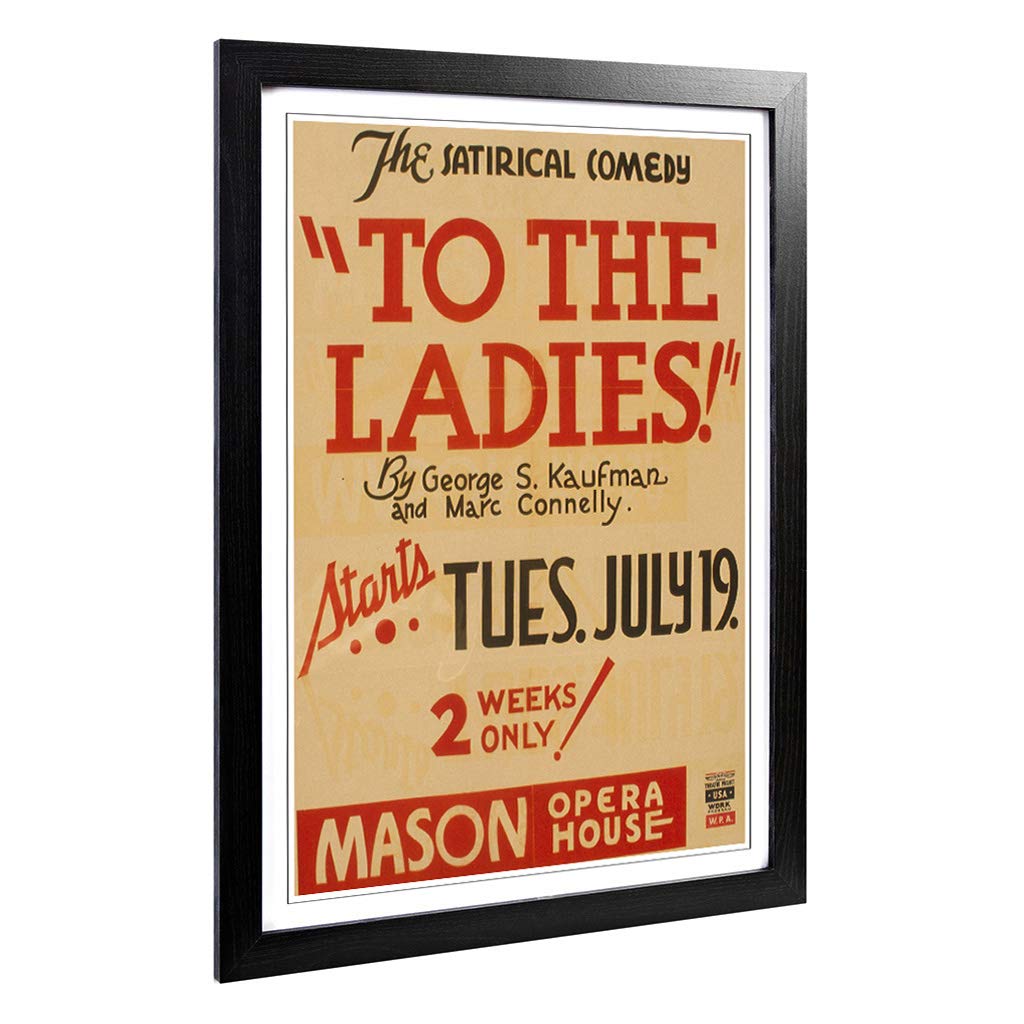 Big Box Art Framed Print of Vintage WPA Poster to The Ladies Design | Wall Art Picture | Home Decor for Kitchen, Living Room, Bedroom, Hallway, Black, A2 / 24.5x18 Inch / 62x45cm