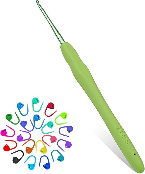 IMZAY 2mm Crochet Hooks, Ergonomic Handle Crochet Hooks for