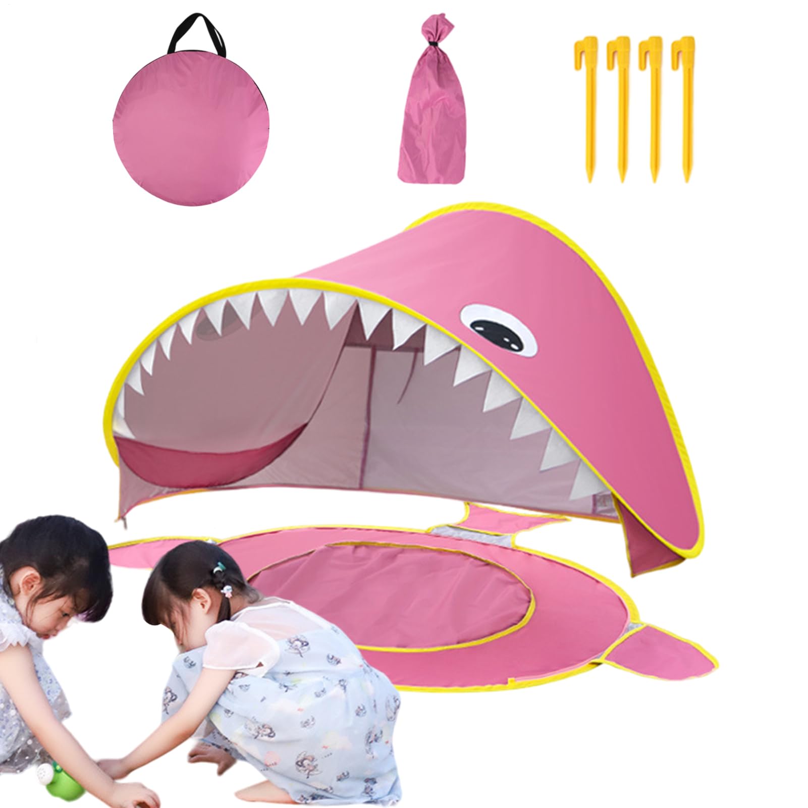 da spiaggia per bambini, all'aperto per bambini, da gioco in campeggio dei cartoni animati, Protezione UV, piccola piscina incorporata, rifugio per sole portatile, baby parasole pieghevole fuori da so