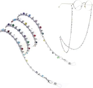 سلاسل نظارات مطلية بالذهب ، نظارات قراءة مطرزة بالخرز ، حامل حبل ، Yjl804 (قطعة واحدة فضية) ،