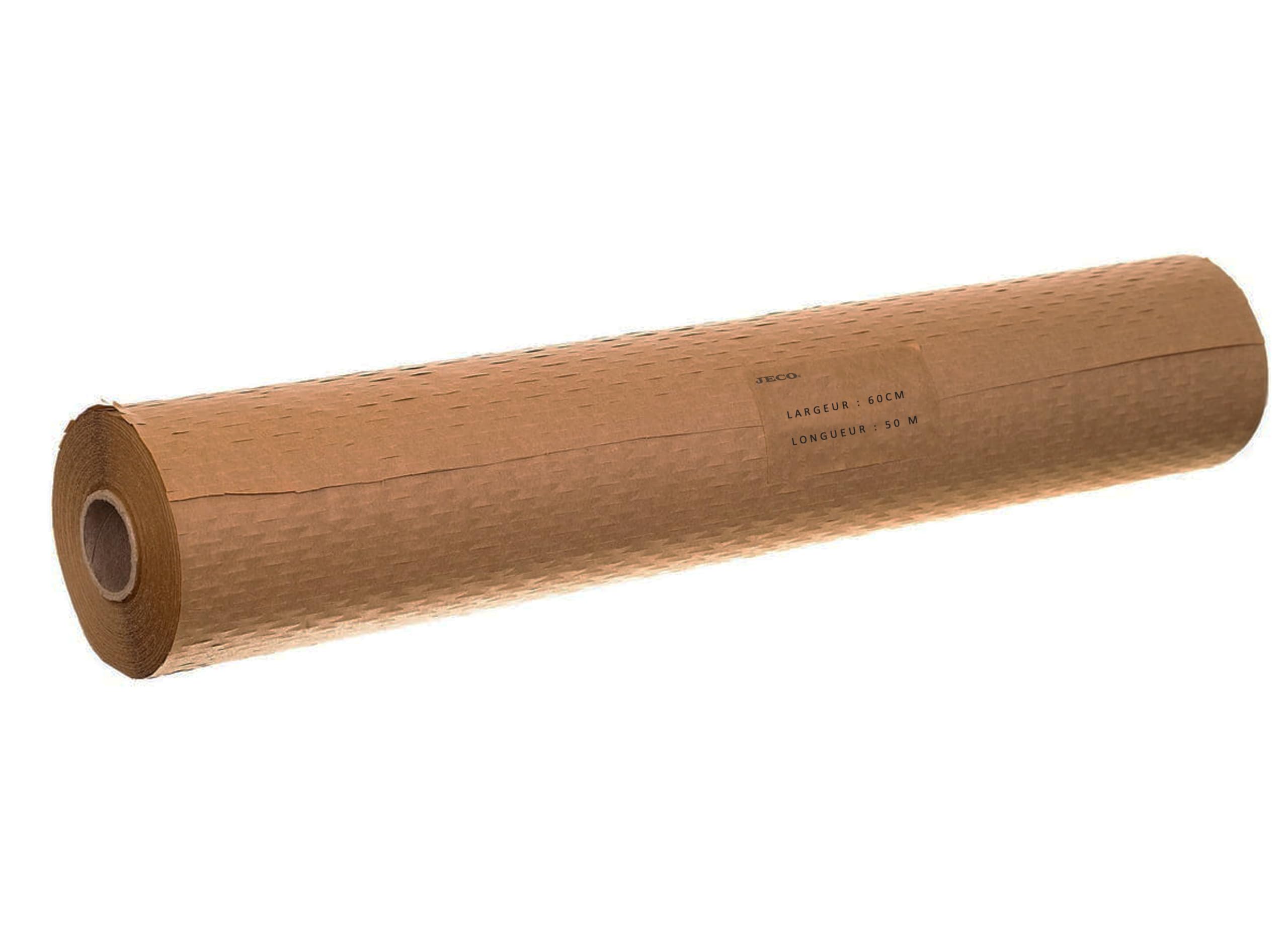 Jeco - Lot de 2 rouleaux de papier kraft en nid d’abeille Emballage 60cm x 50m écologique pour protection, rembourrage, emballage cadeaux, déménagement, remplace le film bulles