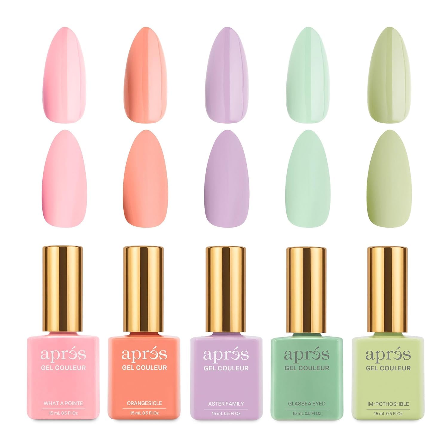 APRÉS Gel Couleur - Juego de combinación, 5 x 15 ml