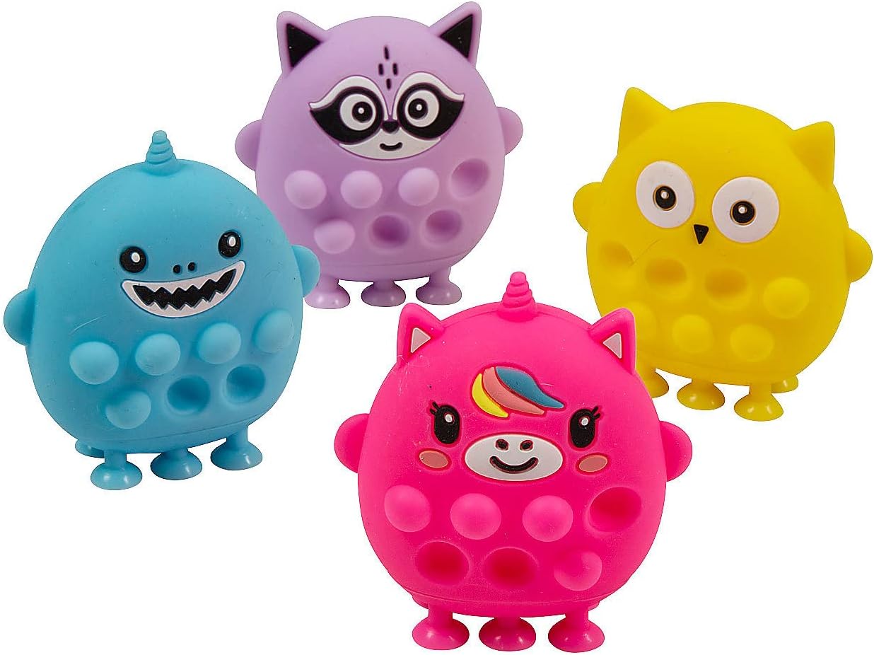 3D Lotsa Pop Suction Characters, 4 Pieces