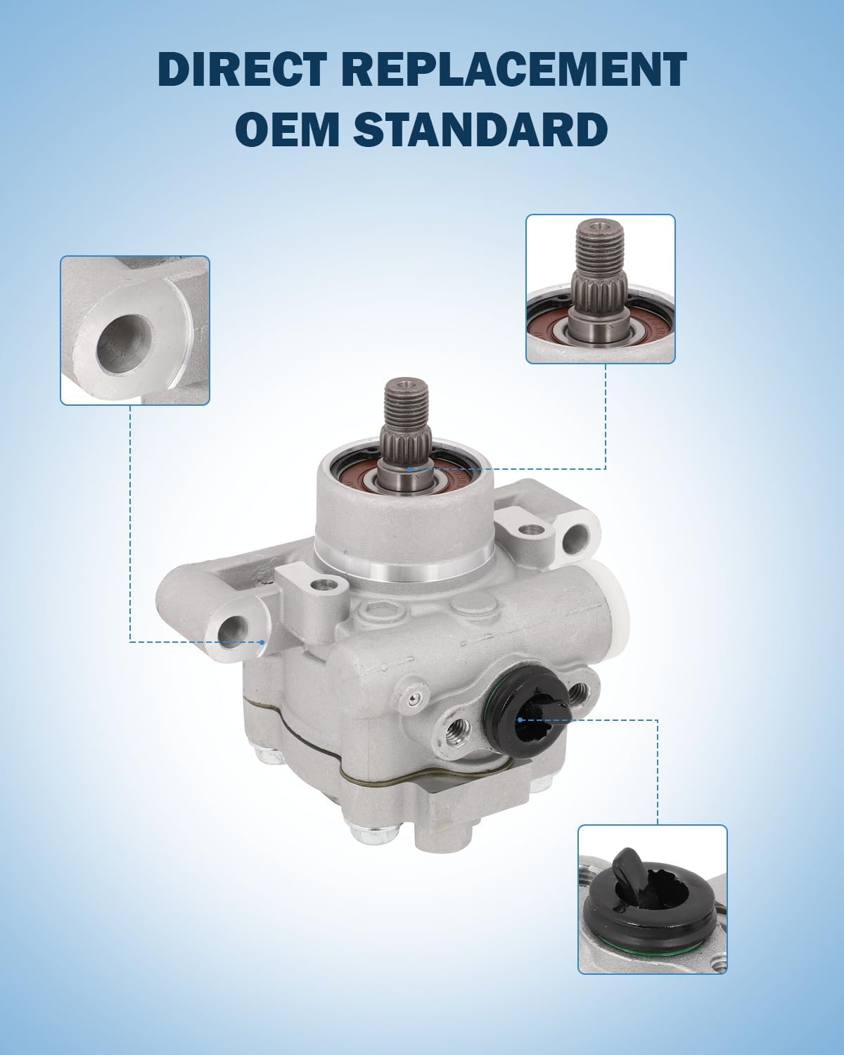 ECCPP Power Steering Pump fit for Ford Escape 2004 2005 2006 2007 3.0L 2968CC 181Cu. In. V6 GAS DOHC Naturally Aspirated Replace #21-5370