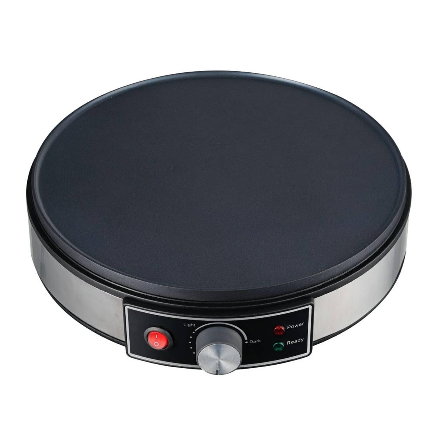 Round Electric Crepe Maker Temperature Control Electric Pancake Maker Indicator Lights Breakfast Griddle Stainless Steel, Us 110V|Waffle Irons & Crepe Machines|Business & Industrial-image-44