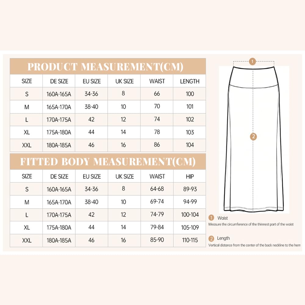 EXCHIC Femmes Elastique Taille Haute Maxi Jupe Boho Flared A-Line Longues Yoga Jupes