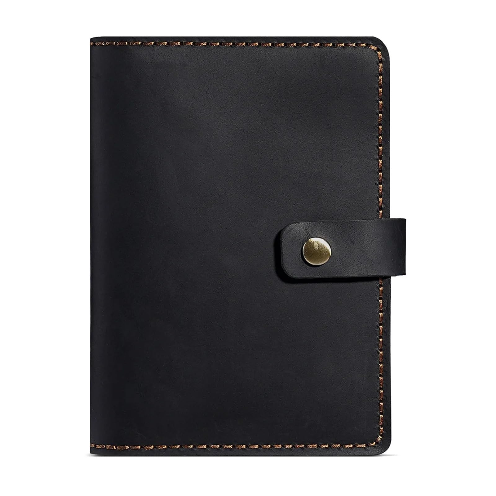porta passaporto Porta passaporto in pelle Portafoglio da viaggio sottile e morbido for uomo Donna Custodie bifold con chiusura a scatto slot for carte(Black)