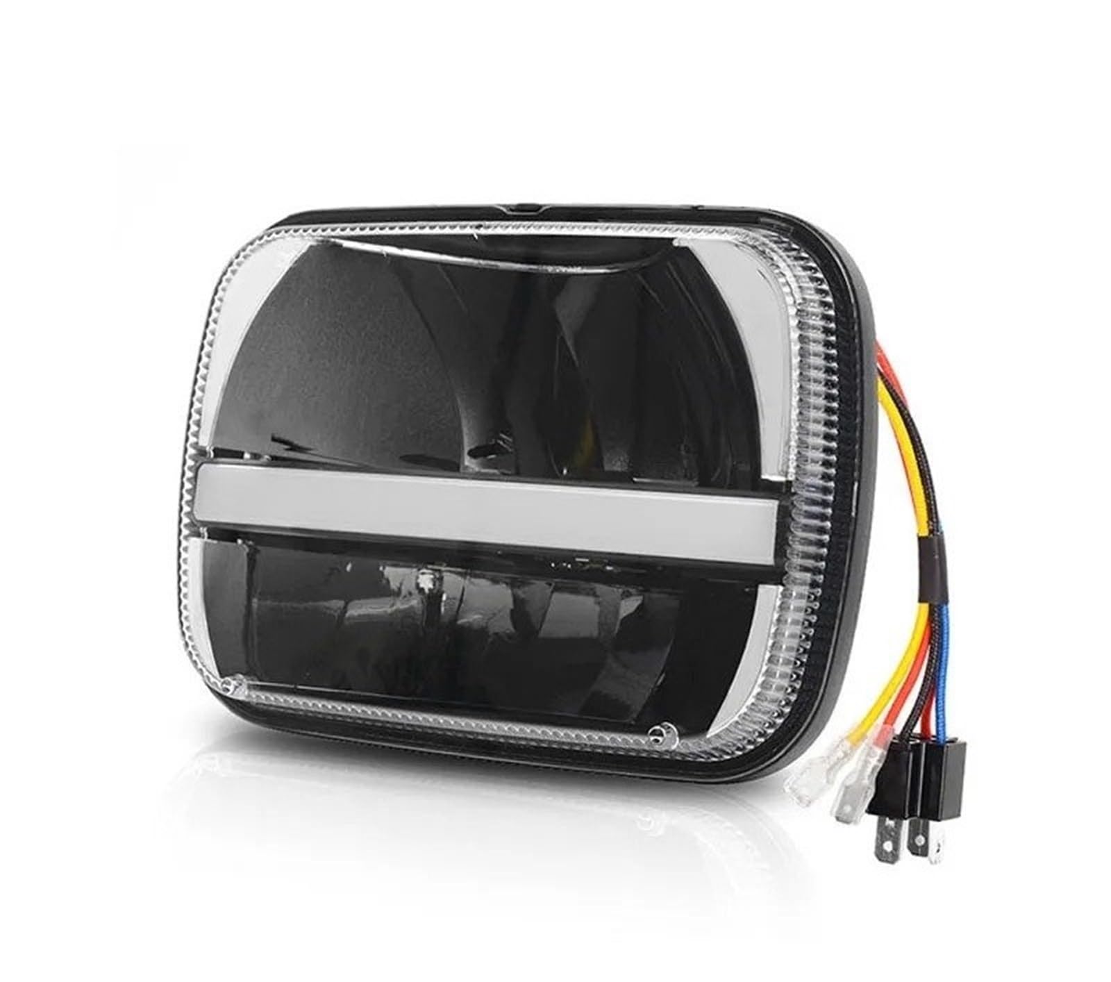 Per Jeep PER Wrangler YJ PER Cherokee XJ Faro Quadrato 5x7 6X7 Pollici Proiettore LED Con Segnale Trun DRL Fanale Anteriore