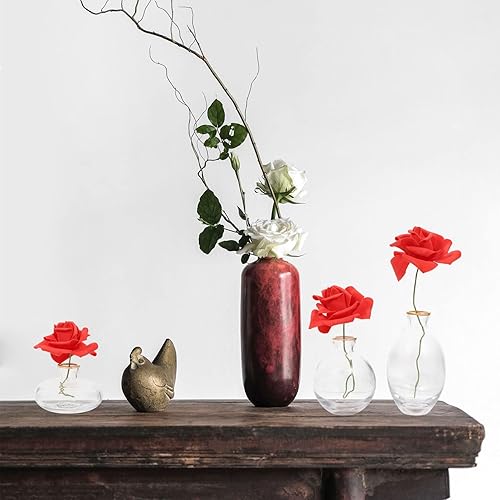 Miniatura 7 de Midi Bell Bud - Juego de 3 jarrones de vidrio, terrario, maceta de vidrio, decoración del hogar, jarrón hidropónico, centros de mesa para arreglos