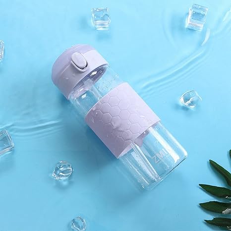 Amazon 水筒 ガラス 透明 ウォーターボトル ストロー ワンタッチオープンタイプ 400ml 直飲み グラス 耐熱ボトル 夏用 旅行 ジム スポーツ 蓋付き 漏れなし 水分補給 マイボトル タンブラー オフィス用 通勤通学 軽量 携帯便利 水筒 マグボトル オンライン通販