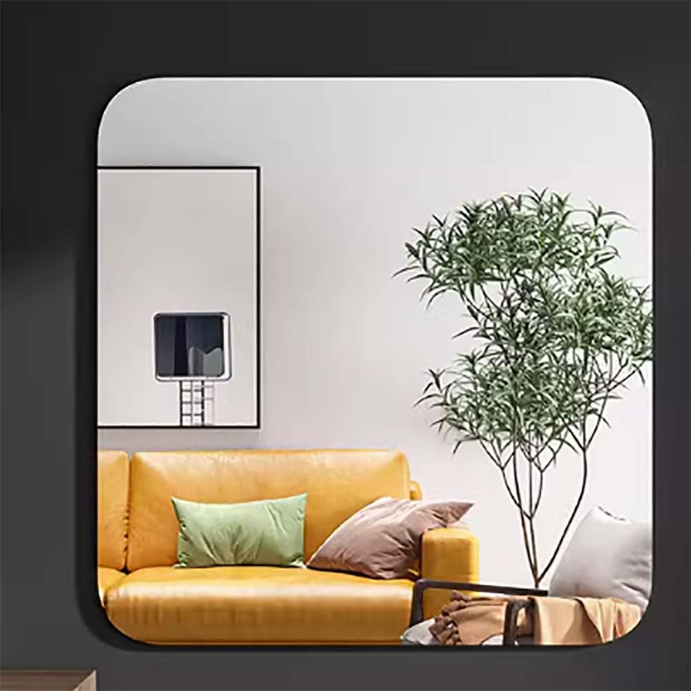 Self-Adhesive Home Gym Mirrors Wall Mounted Mirror Glass Frameless Full Length Mirror Tiles for Home Gym Bedroom Door