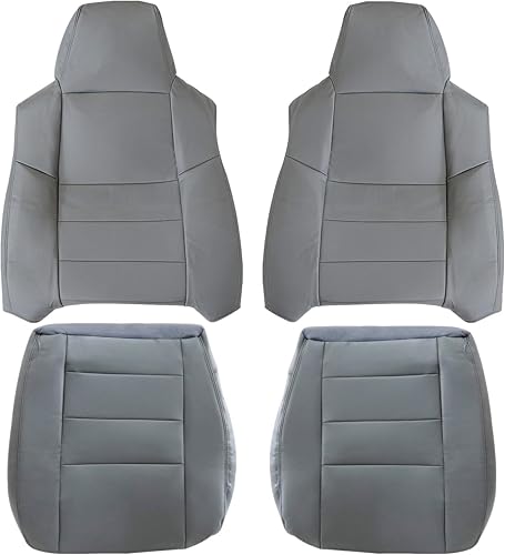 Miniatura 8 de Priprilod Funda de cuero de repuesto para asiento del lado del conductor y del pasajero, parte inferior y superior, compatible con Ford F250 F350