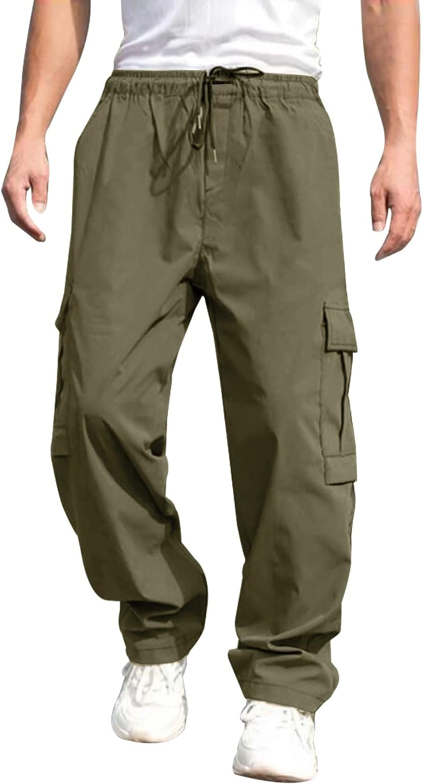 YINGZI2024 Mens Cargo Trousers Pants Slim-Fit Cotton Tapered Stretch Twill Drawstring Athletic Joggers Sweatpants with Pockets Men's Rugged Flex Relaxed Fit Canvas Cargo Work Pan Best Gifts for Men