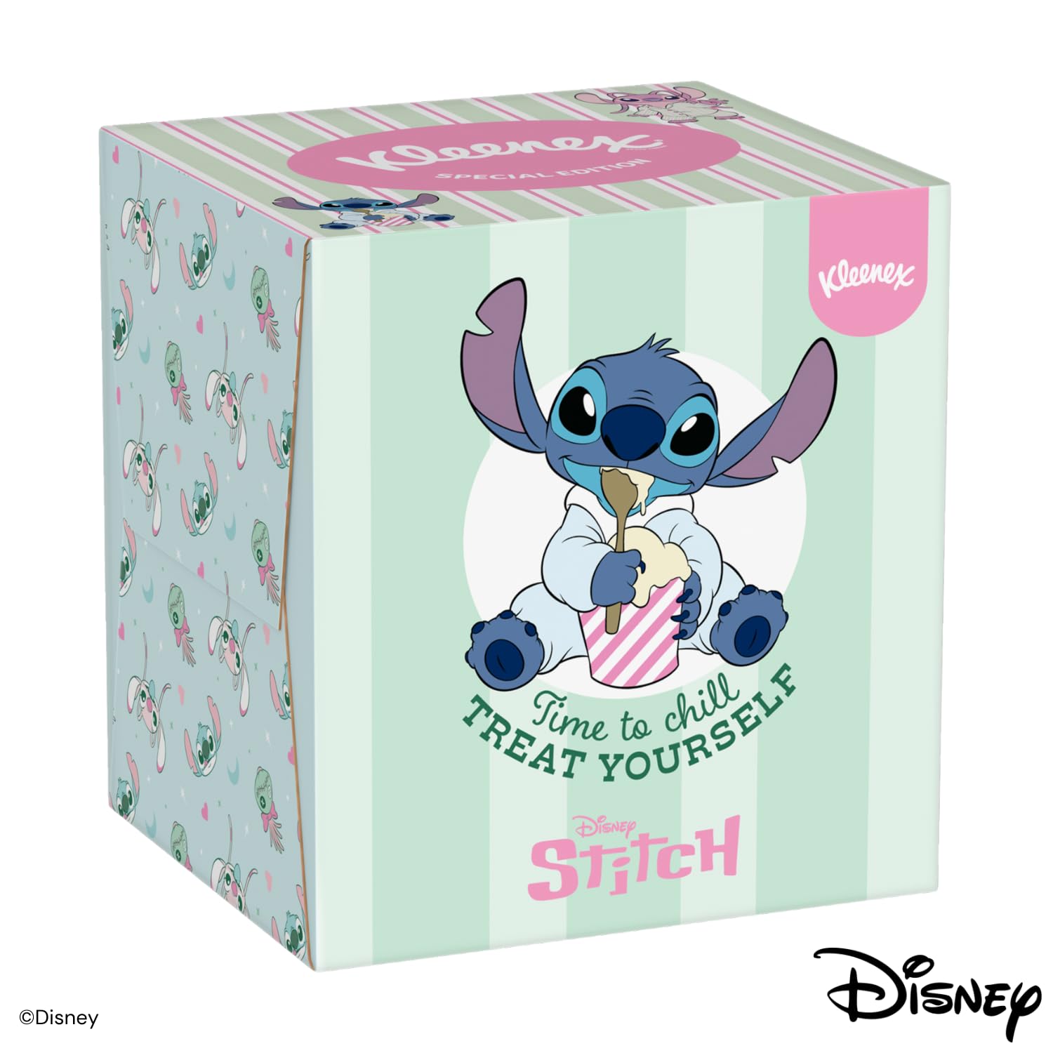 KLEENEX - Mouchoirs boîte cubique Disney (12 boites de 48 mouchoirs) - ludique avec les personnages préférés de vos enfants