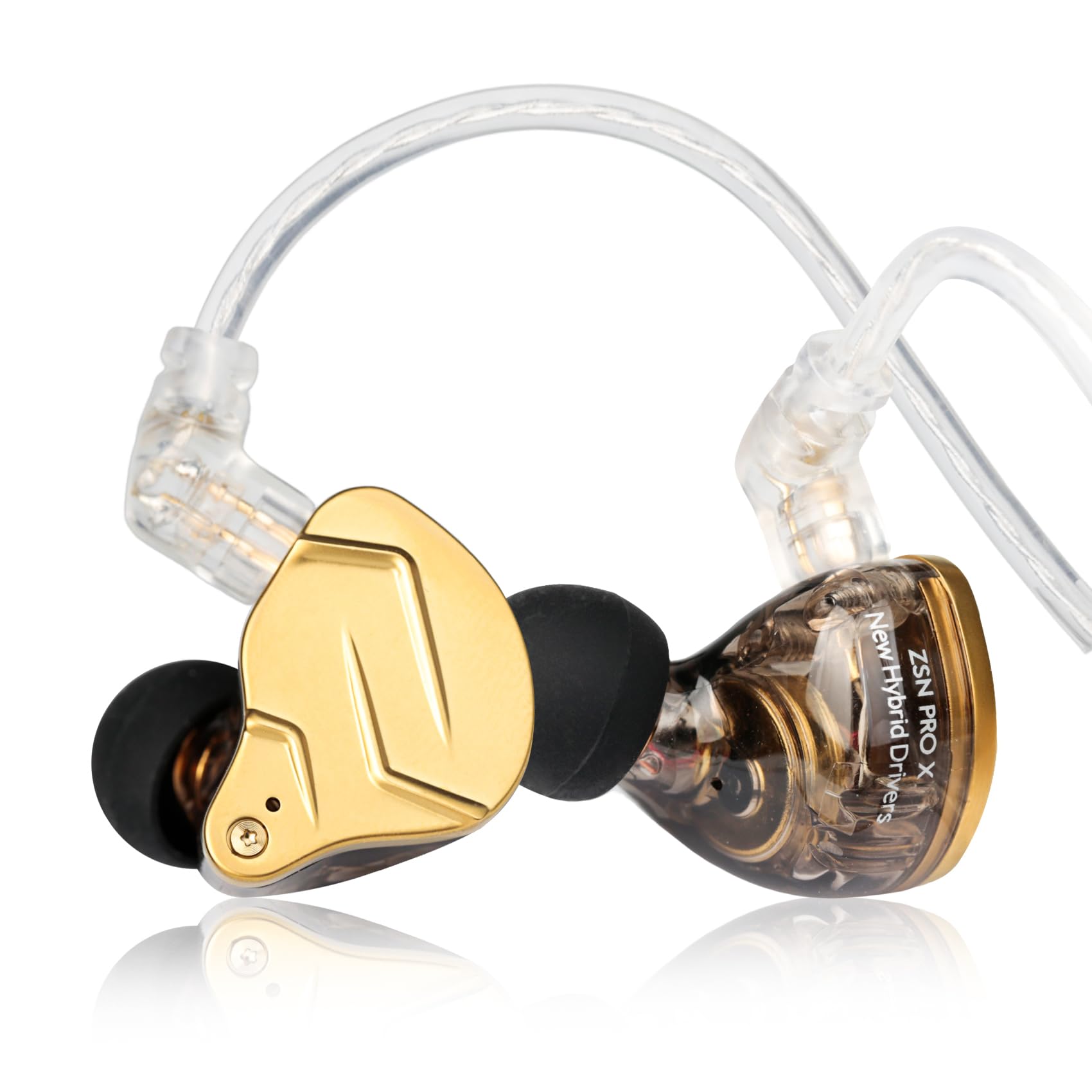 KZ ZSN PRO X 1BA 1DD ハイブリッド HiFi イヤホン KINBOOFI インイヤー ヘッドホンモニター ZSN Prox ステレオサウンド KZ IEM 取り外し可能なケーブル付き ミュージシャンドラマー用 (金・マイクなし)
