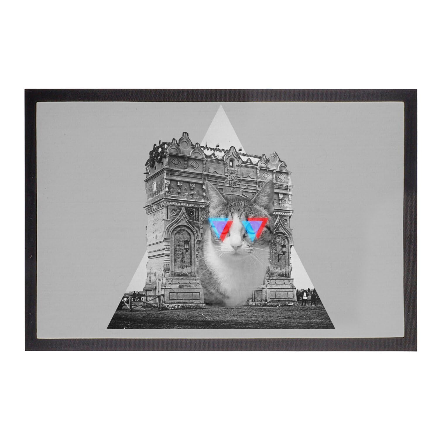 Paillasson gris Chat de Triomphe 60x40cm pour sublimer votre entrée parisienne retro