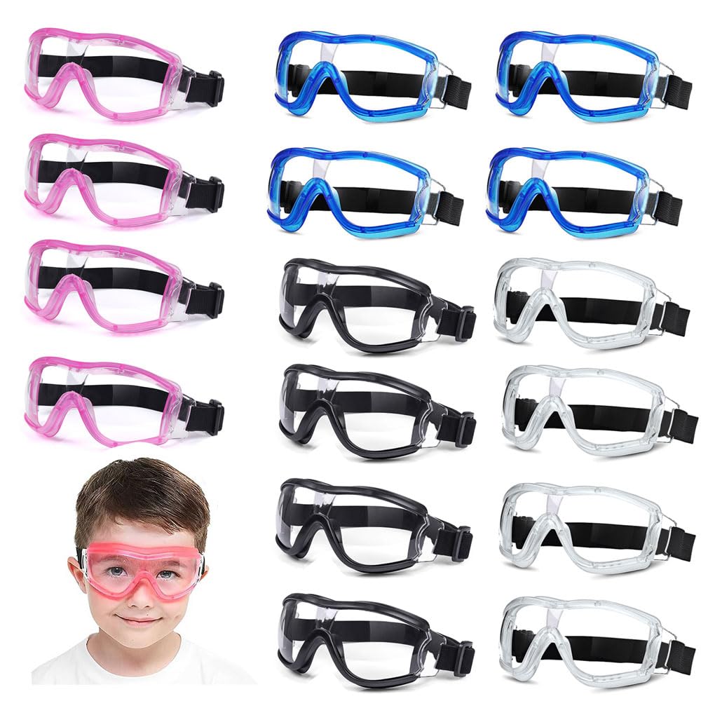 Gafas de seguridad para niños, gafas de laboratorio para niños, cojín de nariz de silicona suave y diadema ajustable