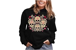 Rose Eye Sugar Skulls Gothic Day of The Dead Women's Hoodie