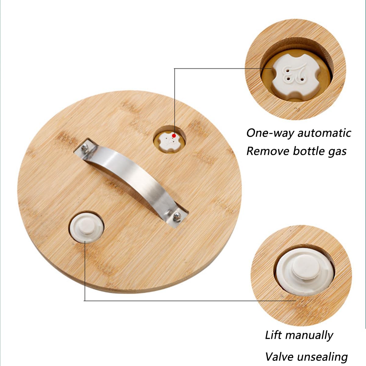 Dispenser per bevande con rubinetto e supporto in legno, bottiglia di succo in vetro per feste, dispenser per bevande con supporto, elegante e funzionale
