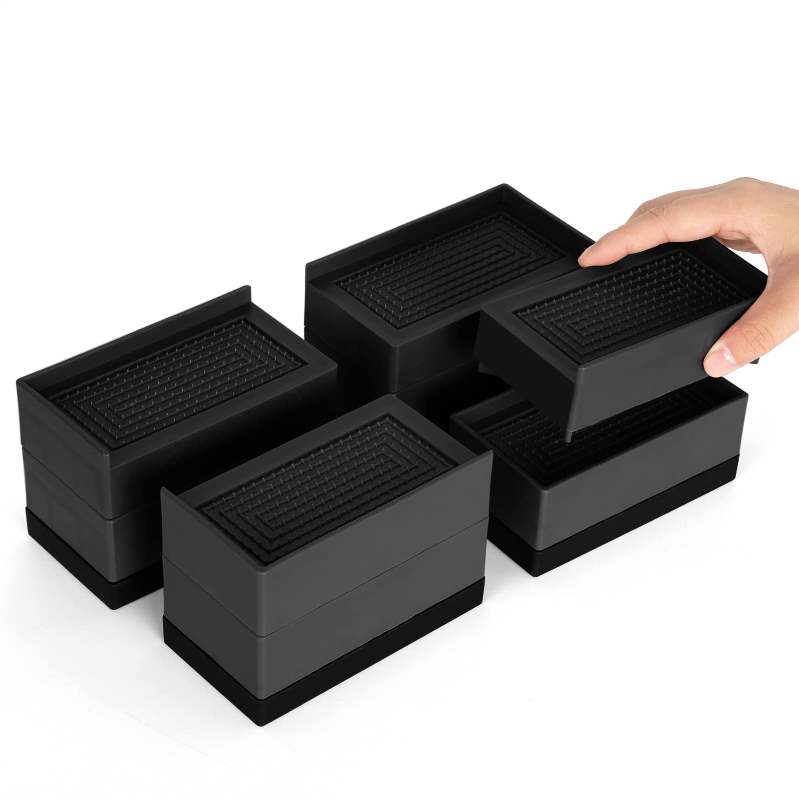 Buy Banqin Bed Risers 4 Pack Heavy Duty Adjustable Furniture Risers 3 ...