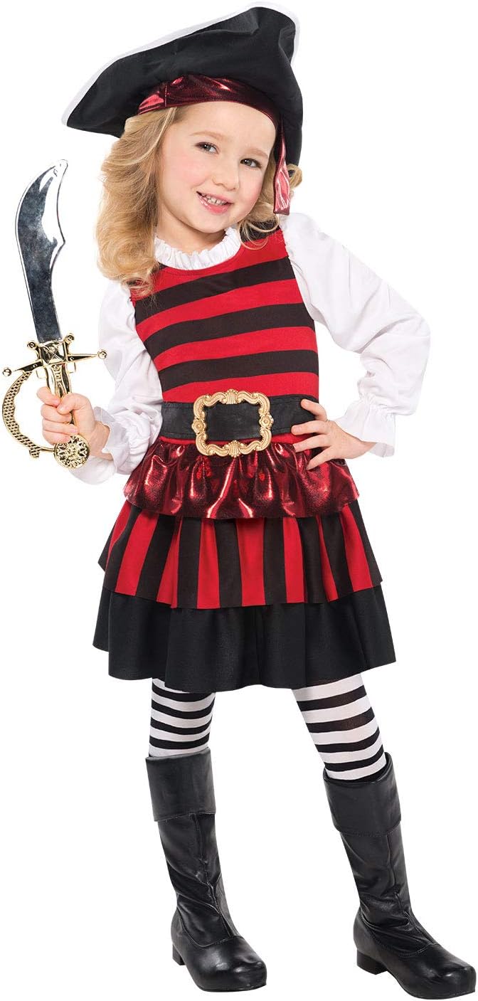 Amscan 9915562 - Girls Little Lass Pirate Fancy Dress Costume Age: 2-3 Years