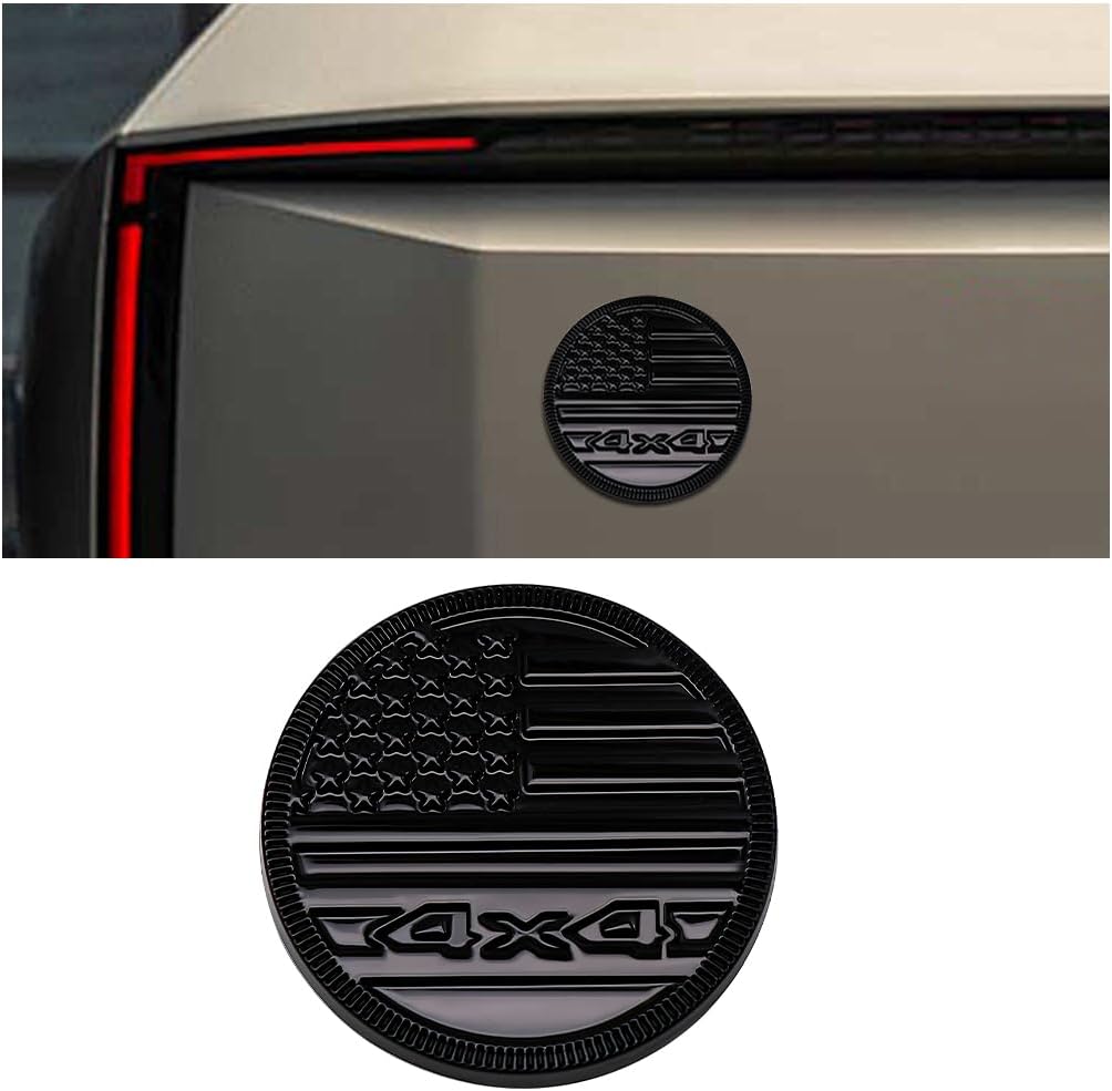 American Flag Badge Car Emblems, 4 x 4 3D Metal Automotive Badge Decals, Round Car Emblem Stickers, Vehicle Exterior Decorative Accessories, Universal for RV, SUV, Truck (Black)