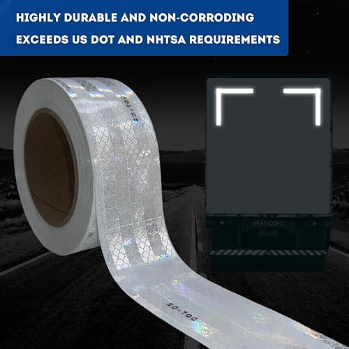 Miniatura 4 de American Sign Products Cinta de seguridad reflectante 3M de 6 pulgadas x 75 pies, cinta reflectante de grado diamante blanco 983-10NL para EMS,