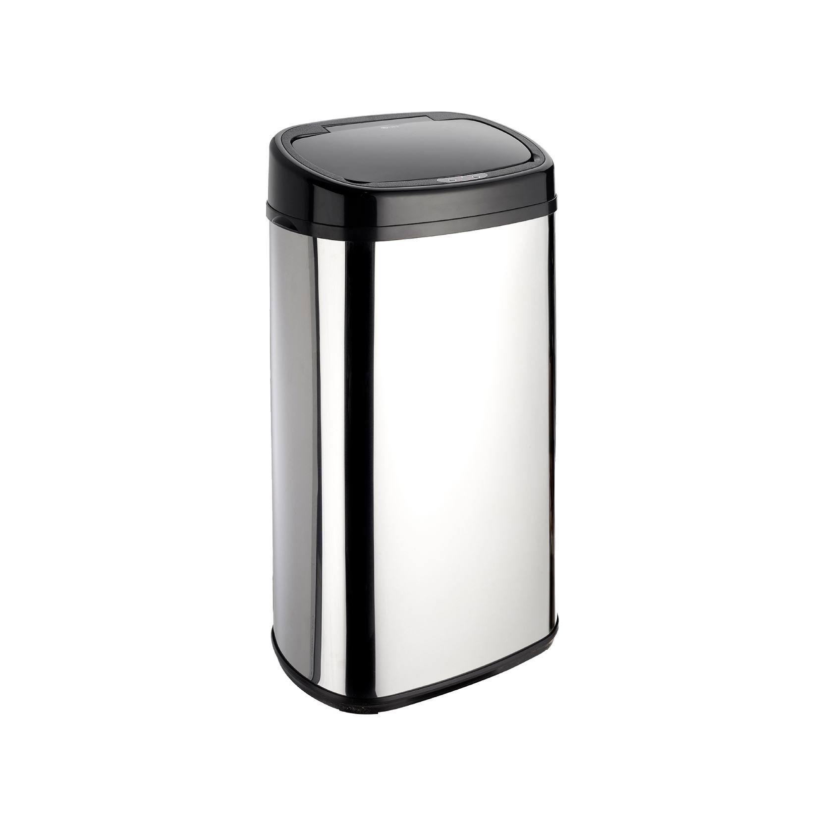 Dihl Chrome 58L Onyx With Black Lid Stainless Steel Auto Touchless Hands-Free Sensor Kitchen Waste Dust Bin Automatic Motor