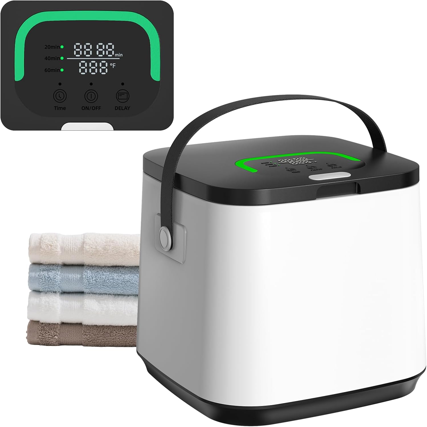 Towel Warmer Bucket, 14L Large Heated Towel Warmers for Bathroom with Timer, Auto Shut Off, Delay Start Function for Bathrobes, Blankets, Home, Spa