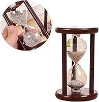 Vista 6 de Reloj de arena retro simple reloj de arena de madera para el hogar estudiante escritorio temporizador de arena decoración mesa restaurante