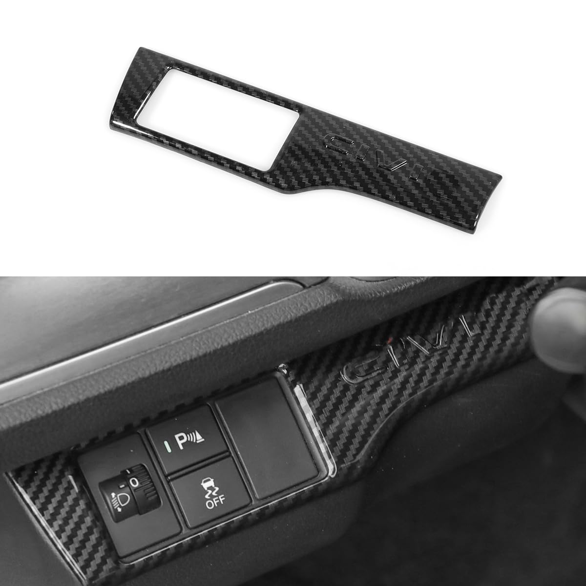 YINGTUU for Honda Civic Accessories 10th Gen 2016 2017 2018 2019 2020 2021 Headlight Switch Control Cover Interior Protection Trim Carbon Fiber