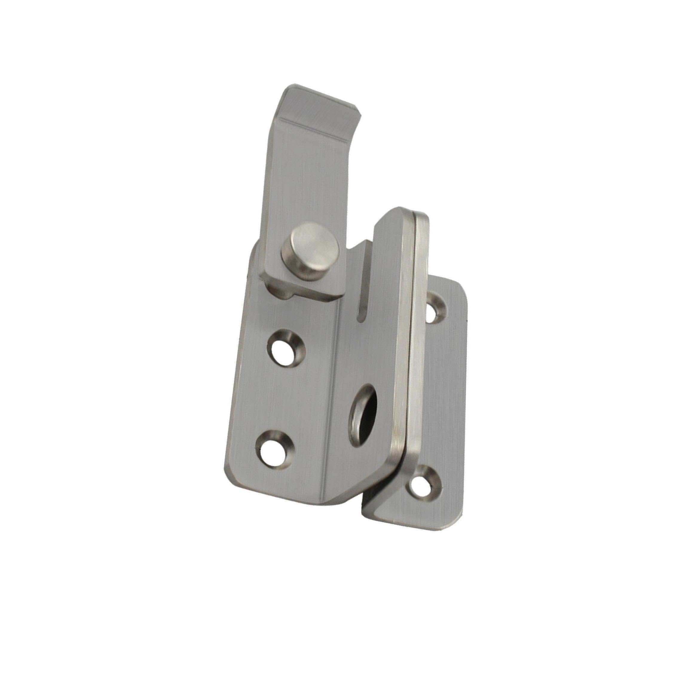 Pixzcsa Silver Effectively Increase Security. Versatile Slide Latch Hardware Stainless Steel Solution For Diverse Needs Padlock Latch Pet Cage Garden Bathroom, L Left Open