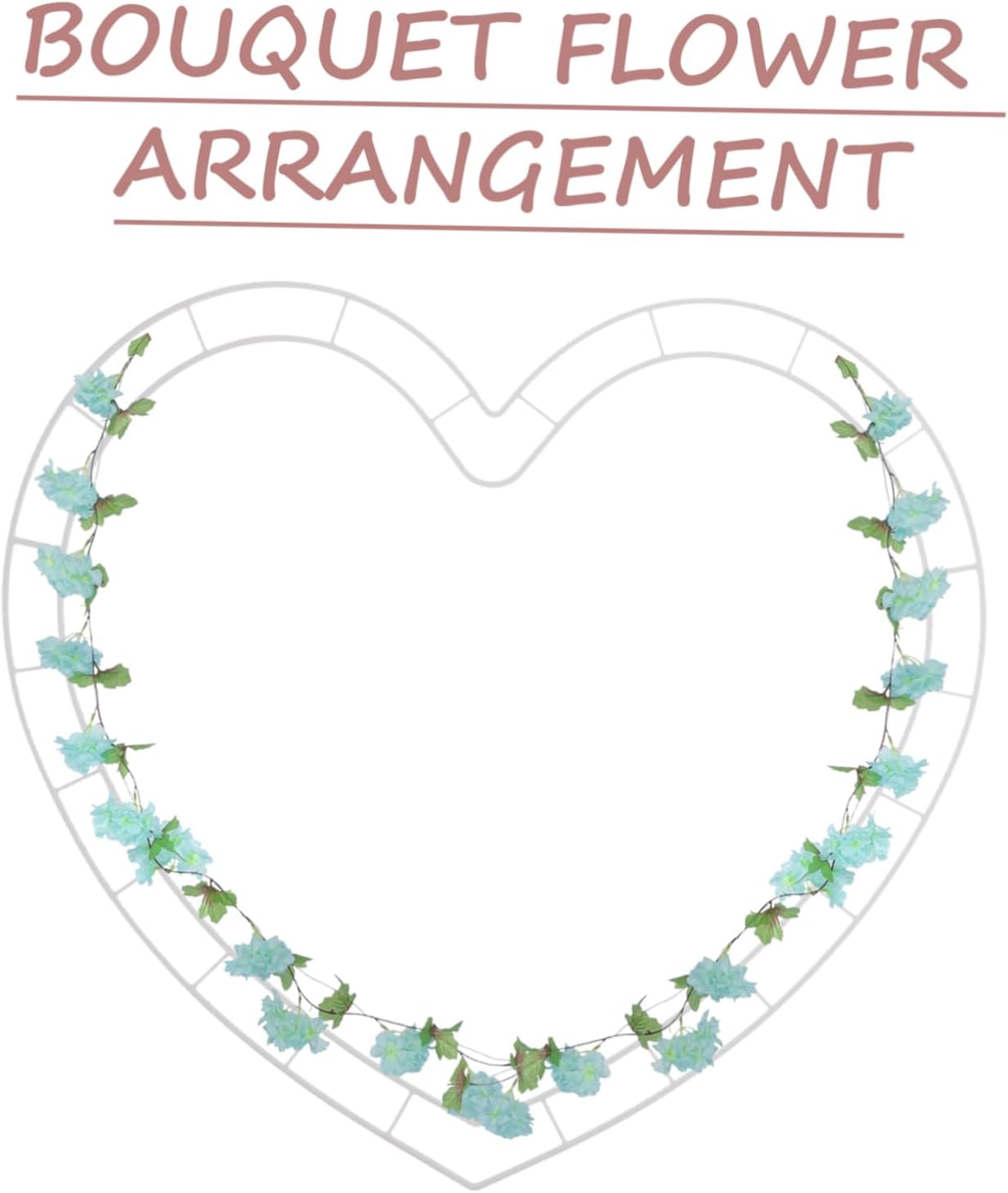 Holibanna 6set Plastic Wreath Frame for Diy Crafts Heart Shaped Flower Arrangement Stand for Wedding Decor