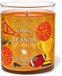 Football Season Scented Single Wick Candle with Decorative Lid, 8 oz / 227 g (Packaging Design Styles May Vary)