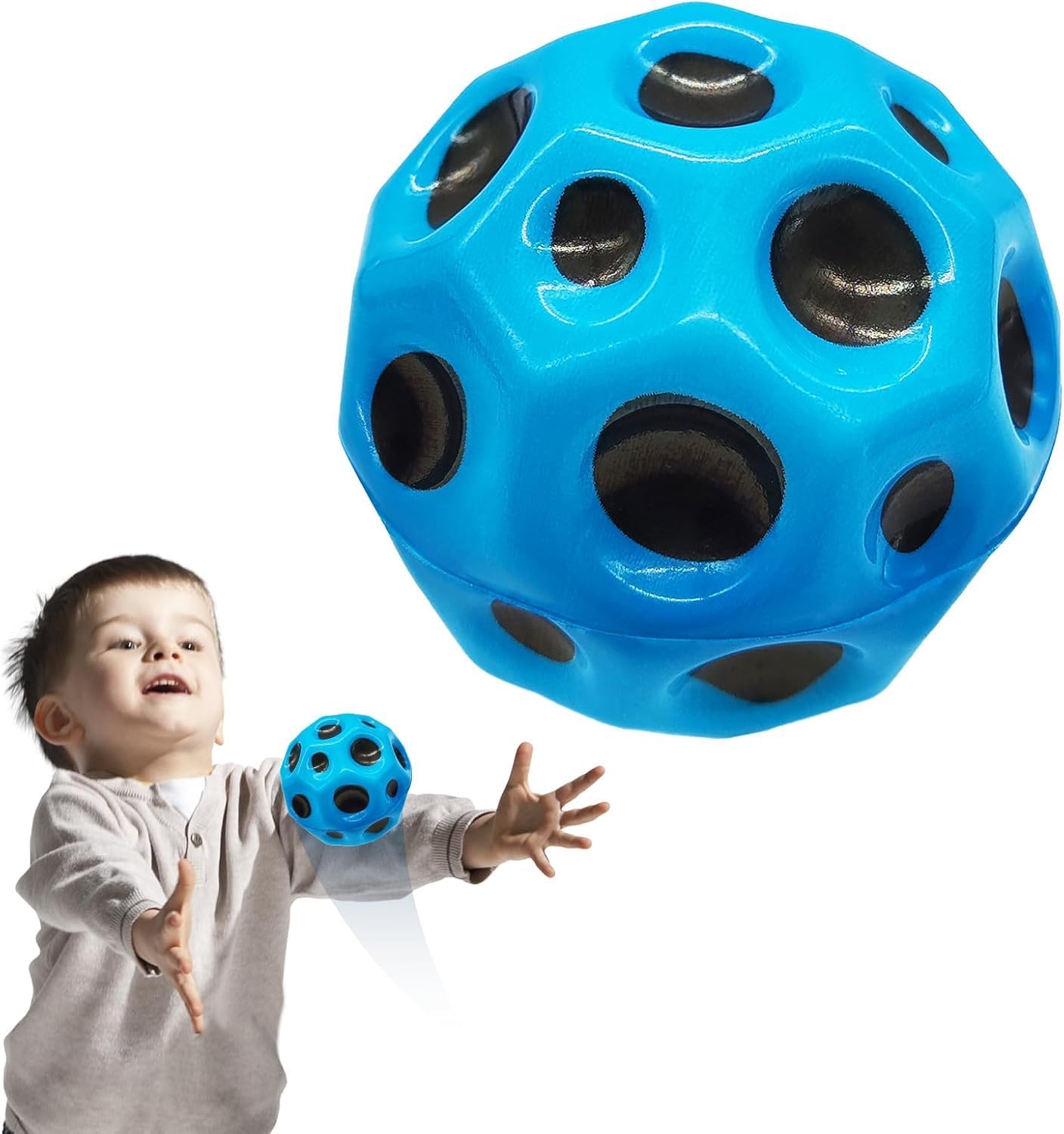 KACHKIT Crazy Bounce Moon Ball for Kids, Soft Rubber High Bouncing Ball, Anti-Stress Bouncing Ball for Adults, Sports Training & Children's Sensory Ball,(Pcs -2 ; Multicolour). 2