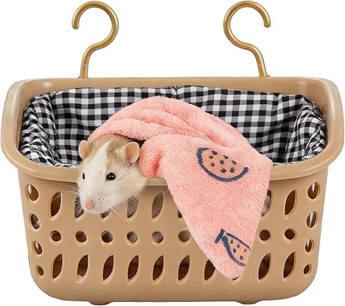 JWShang Hamaca para Ratas para Jaula, Cesta Colgante a Prueba de Masticación con Ganchos Resistentes, Accesorios para Jaula de Mascotas, Hamaca
