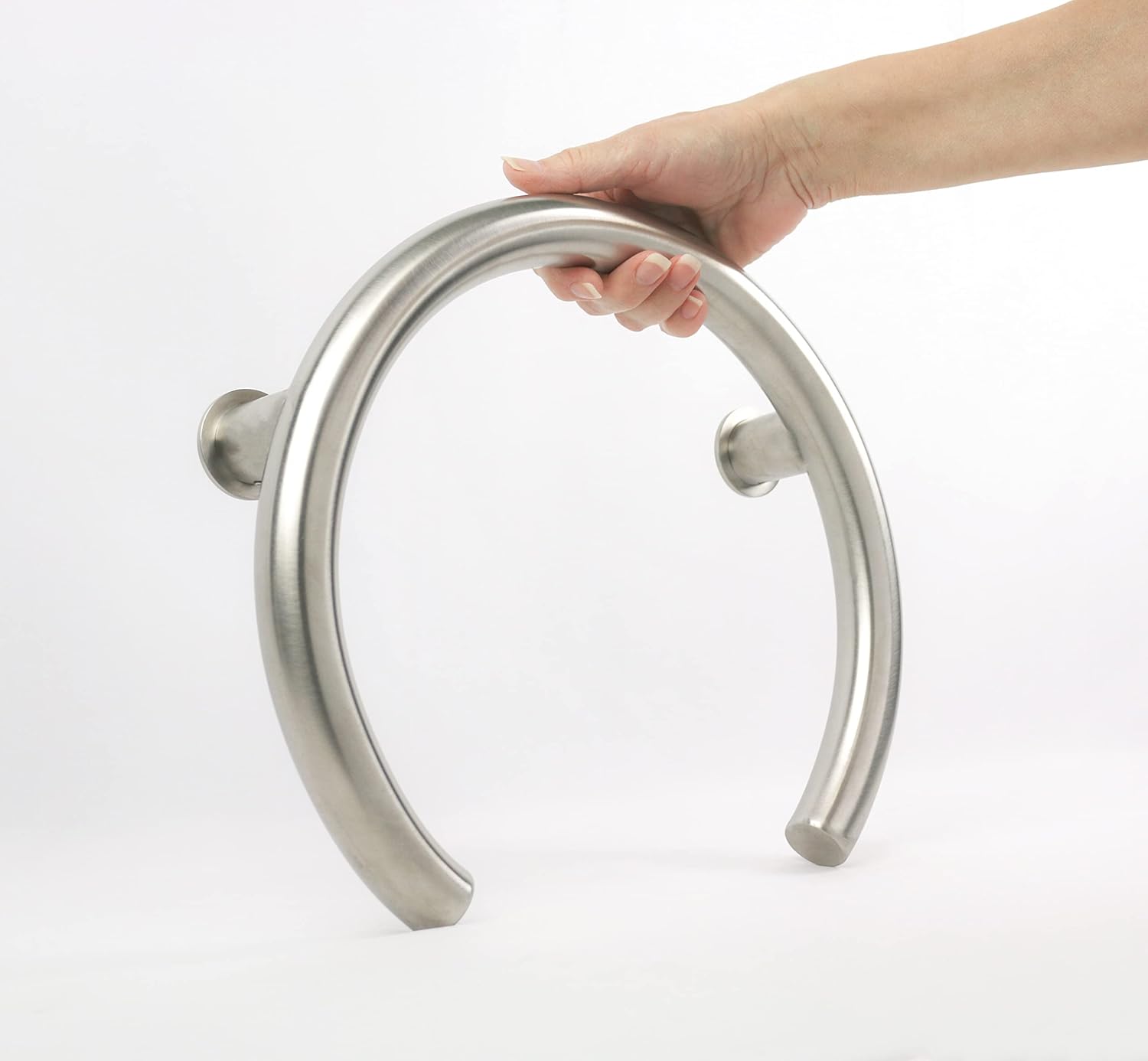 12-inch Huntington Shower Valve Grab Bar Front Mount, ADA Compliant, Satin