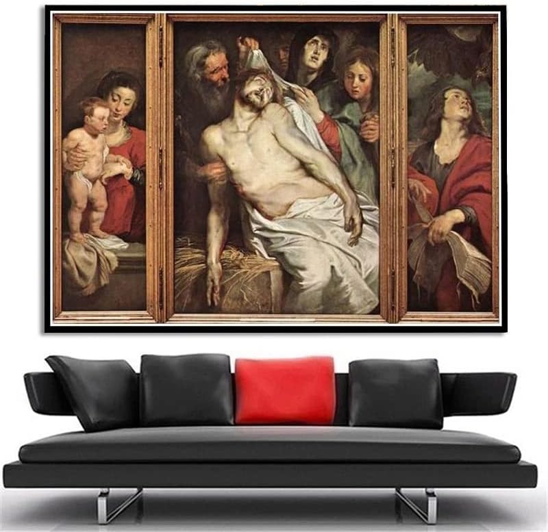 Miniatura 2 de Pintura por números para adultos Lamentación de Cristo Pintura por Peter Paul Rubens DIY Pintura al óleo por números Kits