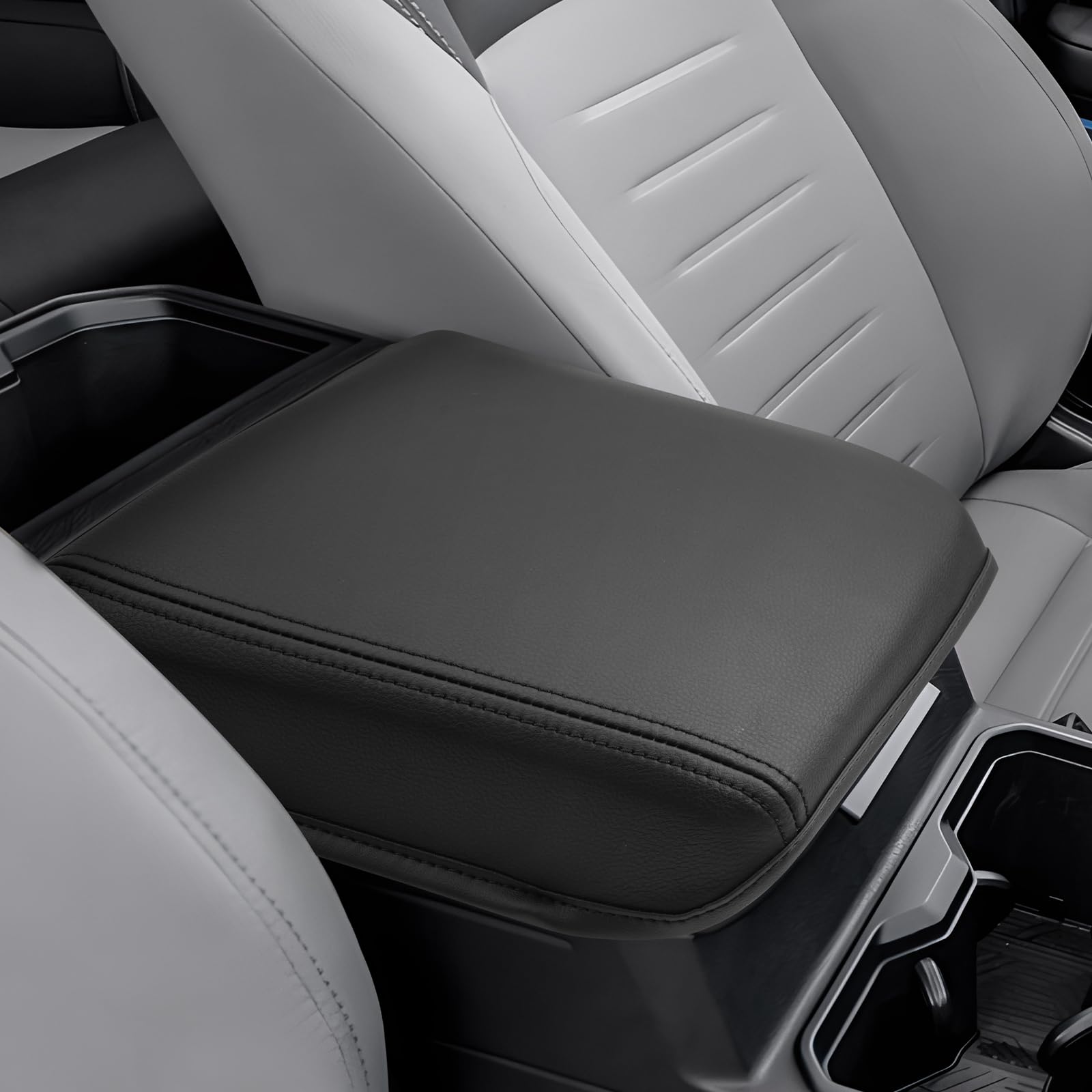 Center Console Armrest Leather Synthetic Cover For Toyota Tacoma 05-15 Black