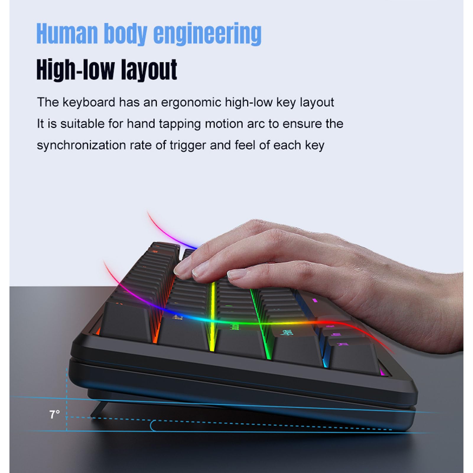 Asixxsix Mechaniczna klawiatura do gier, bezprzewodowa klawiatura mechaniczna z 11 dynamicznymi diodami RGB, podświetlana, układ 75% (WHITE)