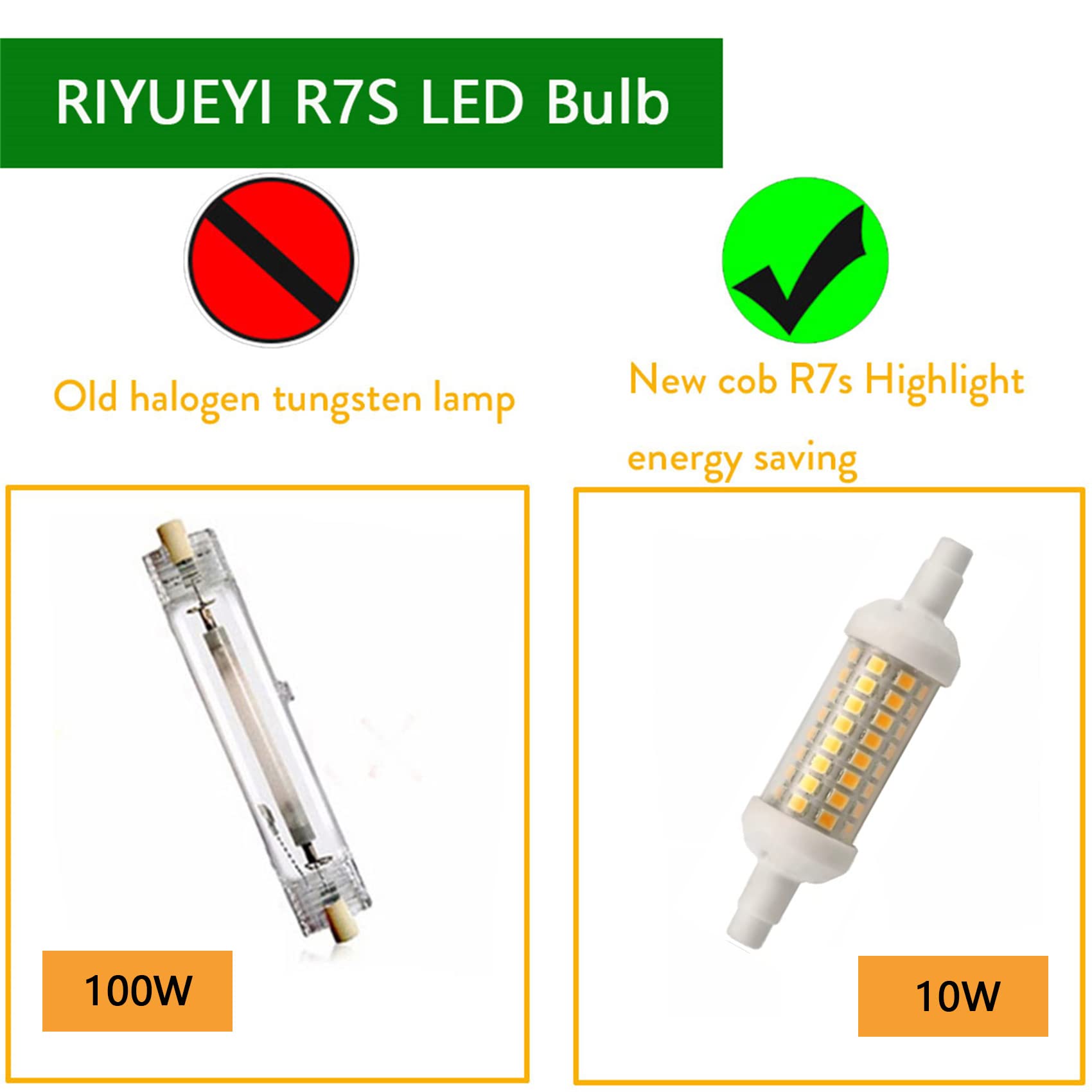 Żarówka LED 78MM R7S Możliwość przyciemniania 10W, żarówka liniowa LED 1000LM, odpowiednik halogenu 100W R7S, ciepła biel 3000K, 220-230V, typ J, 10 paczek,Cold white 6000k,10W 220V