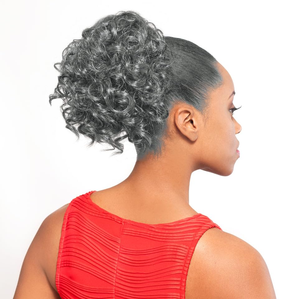 DS006 Curly Ponytail Color 51 Light Gray - Foxy Silver Wigs 8-9