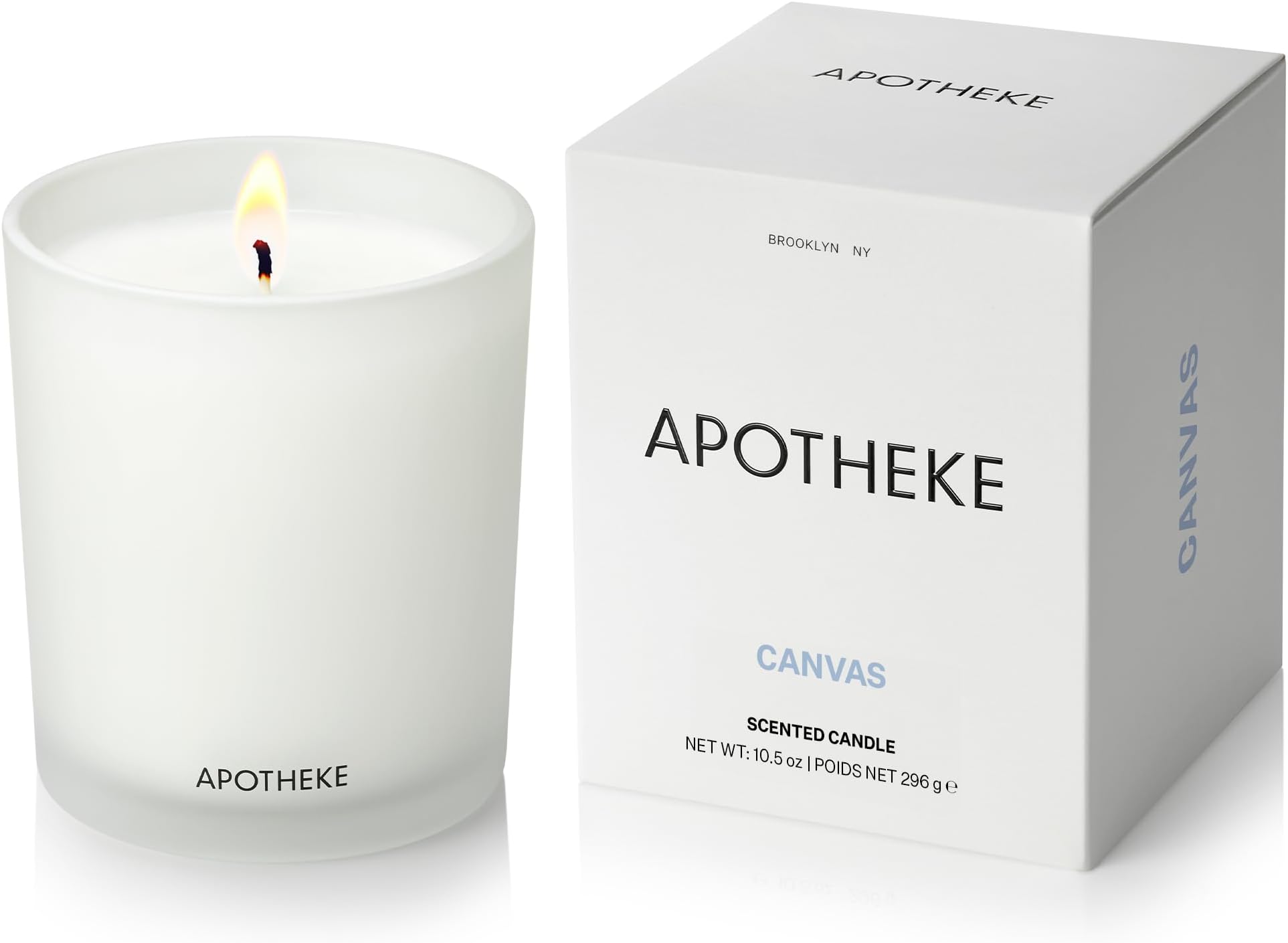 Signature Scented Candles for Home, Canvas - 10.5 oz - Soy Wax, Non Toxic, Large Jar White - Luxury Candle Gifts for Women & Men - White Musk, Dew Drops, and Lily of the Valley