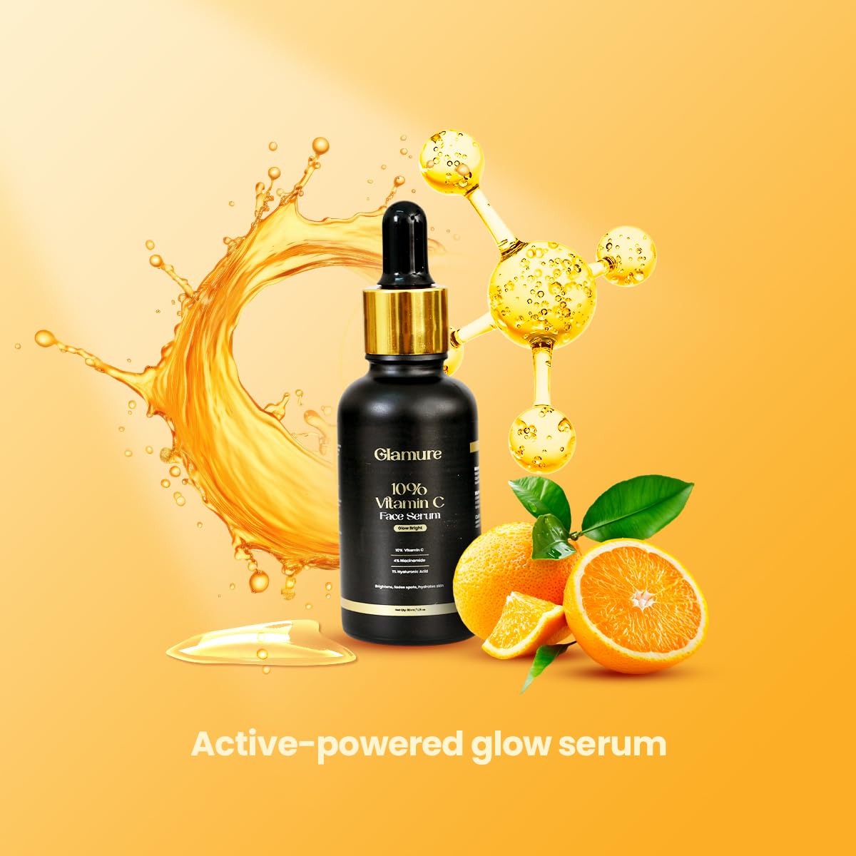 Glamure 10% Vitamin C Face Serum 4% Niacinmide and 1% Hyaluronic Acid, flashing skin, hydrating and hydrating serum, anti-dulaness for men and women, 30ml Glamure 10% Vitamin C Face Serum 4% Niacinmide and 1% Hyaluronic Acid, flashing skin, hydrating and hydrating serum, anti-dulaness for men and women, 30ml