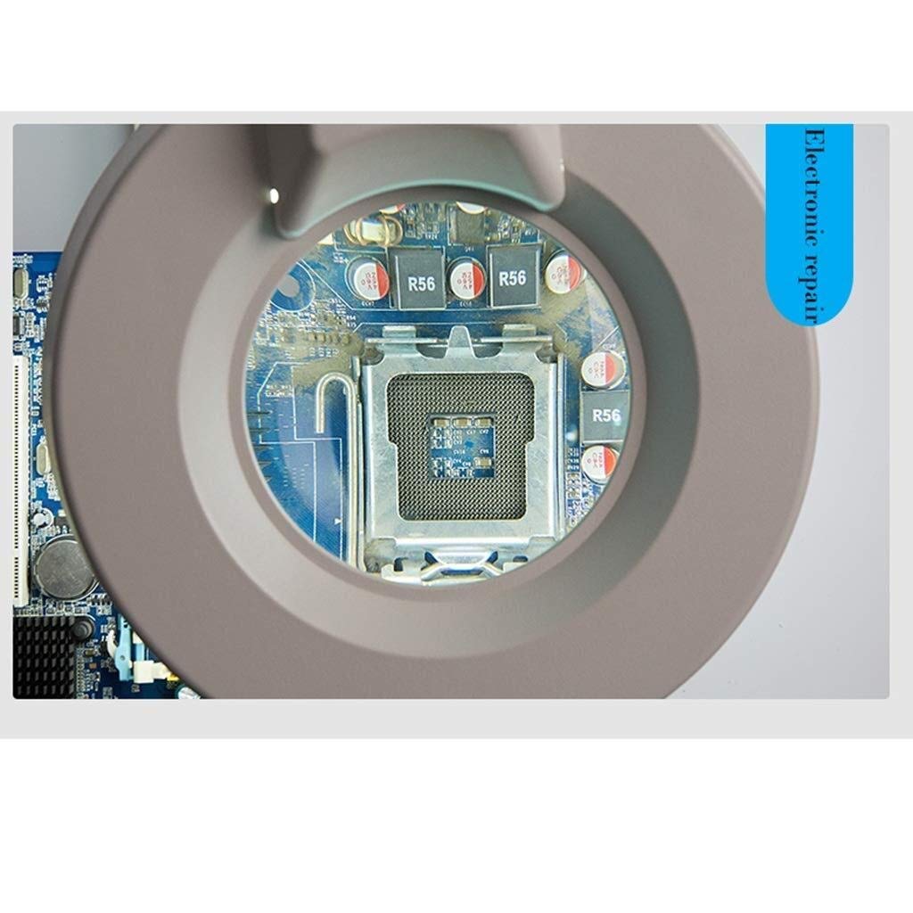 Lupa de Pantalla Lupa de Escritorio Lupa de sobremesa de Alta definición HD Stent de Acero Inoxidable con Lente óptica Ligera Lupa con luz LED